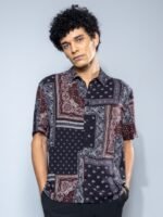 H&M Cotton Relaxed Fit Abstract Print Shirt
