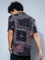 H&M Cotton Relaxed Fit Abstract Print Shirt