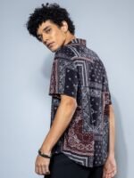 H&M Cotton Relaxed Fit Abstract Print Shirt