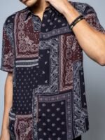 H&M Cotton Relaxed Fit Abstract Print Shirt