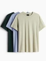 H&M Men Pack Of 3 Pure Cotton T-Shirts