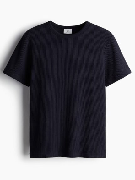 H&M Men Regular Fit Waffled T-shirt