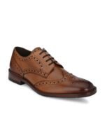 Harrykson London Men Tan Solid Leather Formal Oxfords