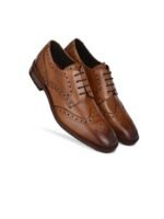 Harrykson London Men Tan Solid Leather Formal Oxfords