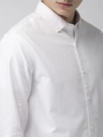 Harvard Men White Regular Fit Solid Sustainable Casual Shirt