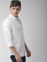 Harvard Men White Regular Fit Solid Sustainable Casual Shirt