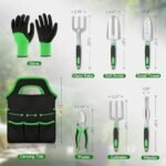 HASTHIP® 8 Pcs Gardening Tools Set - Aluminum Alloy Steel - Garden Planting Tools - Gardening Tools Kit For Home Garden - Gardening Tools Kit Set - With Tote Tool Bag - Suitable...