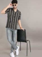 HERE&NOW Black Striped Casual Shirt