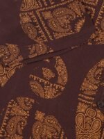 HERE&NOW Brown Ethnic Motifs Printed Cuban Collar Slim Fit Casual Shirt