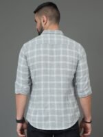 HERE&NOW Checked Spread Collar Cotton Slim Fit Casual Shirt