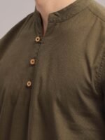 HERE&NOW Cotton Mandarin Collar Casual Shirt