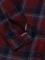 HERE&NOW Maroon Tartan Checked Slim Fit Cotton Casual Shirt