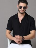 HERE&NOW Men Black Slim Fit Casual Shirt