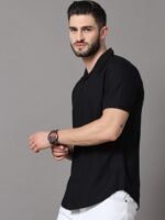 HERE&NOW Men Black Slim Fit Casual Shirt