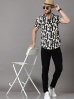 HERE&NOW Men Black Slim Fit Printed Casual Shirt