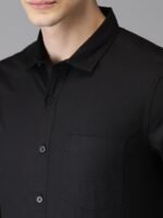 HERE&NOW Men Black Slim Fit Solid Casual Shirt