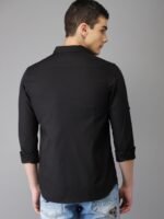 HERE&NOW Men Black Slim Fit Solid Casual Shirt