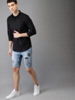 HERE&NOW Men Black Slim Fit Solid Casual Shirt