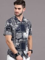 HERE&NOW Men Blue Slim Fit Printed Casual Shirt