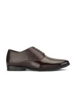 HERE&NOW Men Brown Textured Formal Oxfords