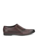 HERE&NOW Men Burgundy Side Lace-Ups Formal Oxfords