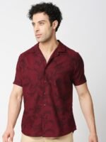 HERE&NOW Men Floral Printed Pure Cotton Slim Fit Casual Shirt