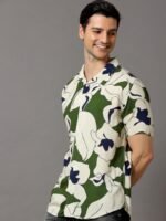 HERE&NOW Men Green Slim Fit Printed Casual Shirt