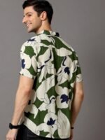 HERE&NOW Men Green Slim Fit Printed Casual Shirt