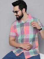 HERE&NOW Men Multicoloured Slim Fit Opaque Checked Casual Shirt