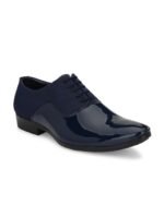 HERE&NOW Men Navy Blue Round Toe Formal Oxfords