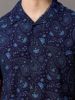 HERE&NOW Men Navy Blue Slim Fit Printed Casual Shirt