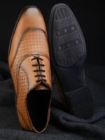 HERE&NOW Men Textured Formal Oxfords