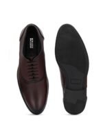 HERE&NOW Men Textured Round Toe Leather Formal Oxfords