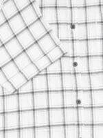 HERE&NOW Men White & Grey Slim Fit Windowpane Checked Casual Shirt