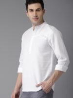 HERE&NOW Men White Regular Fit Solid Sustainable Casual Shirt