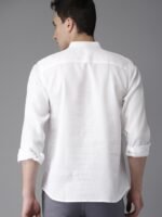 HERE&NOW Men White Regular Fit Solid Sustainable Casual Shirt