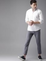 HERE&NOW Men White Regular Fit Solid Sustainable Casual Shirt