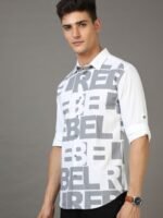 HERE&NOW Men White Slim Fit Printed Cotton Casual Shirt