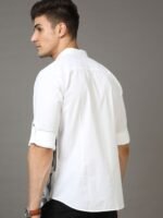 HERE&NOW Men White Slim Fit Printed Cotton Casual Shirt