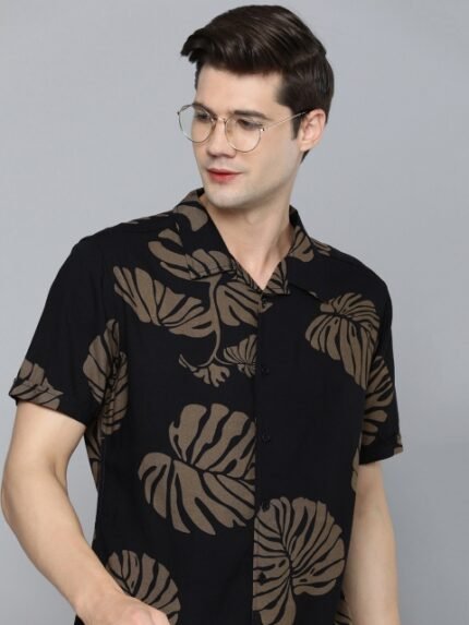 HERE&NOW Slim Fit Floral Opaque Printed Casual Shirt