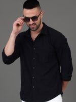 HERE&NOW Slim Fit Long Sleeves Spread Collar Casual Shirt