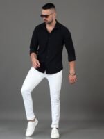 HERE&NOW Slim Fit Long Sleeves Spread Collar Casual Shirt