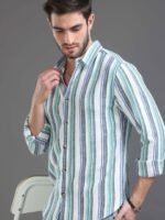 HERE&NOW Slim Fit Multi Striped Cotton Casual Shirt