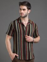 HERE&NOW Slim Fit Multi Striped Cotton Casual Shirt