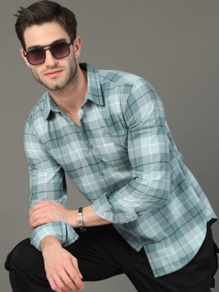 HERE&NOW Slim Fit Tartan Checked Casual Shirt