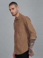 HERE&NOW Slim Fit Textured Spread Collar Long Sleeves Casual Shirt