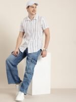 HERE&NOW Striped Slim Fit Knitted Casual Shirt