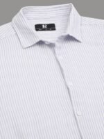 HERE&NOW Striped Spread Collar Cotton Slim Fit Casual Shirt