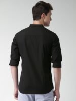 Highlander Black Slim Fit Casual Shirt