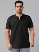 HIGHLANDER Men Black Slim Fit Solid Casual Shirt